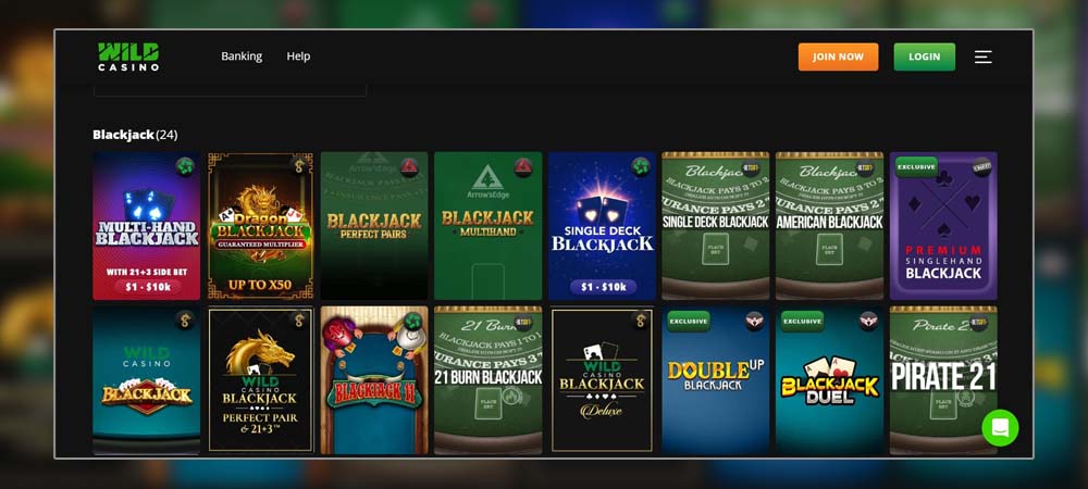 Wild Casino Offering As Low As $5 Min. Early Payout Blackjack